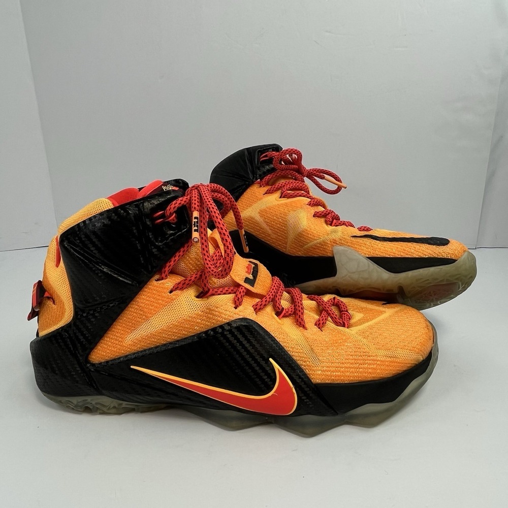 Nike LeBron Size 9 CLE 2015 12 XII “Witness" Laser Orange Crimson Cleveland - Picture 2 of 8